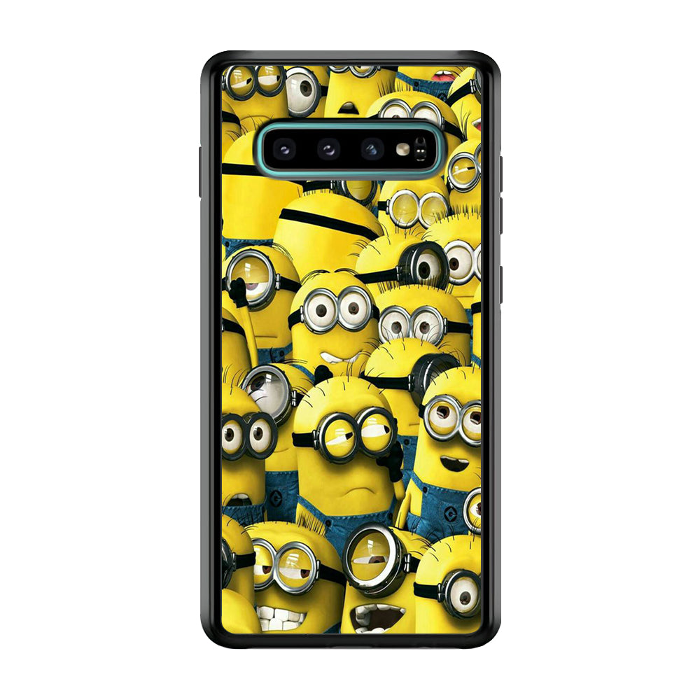 Lots of Minion Samsung Galaxy S10 Plus Case-Phone Case-Rubber Black (2D Case)-Altracase