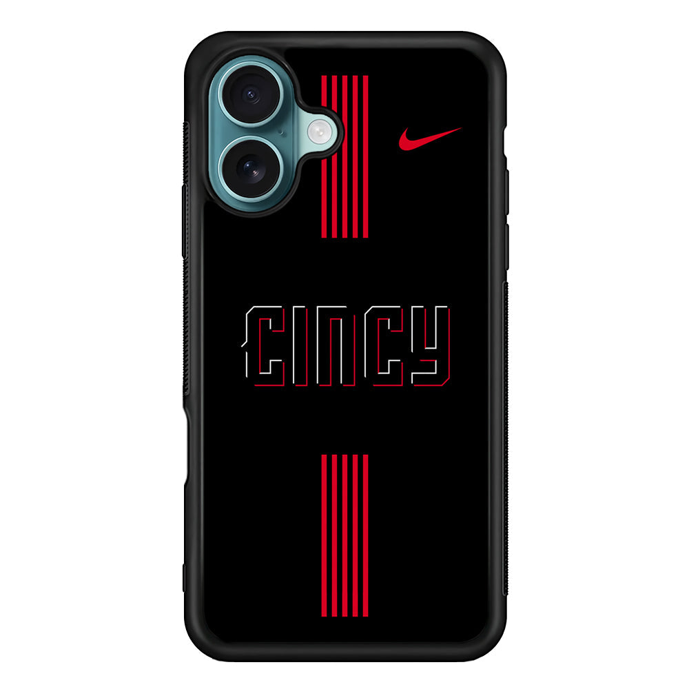 MLB Cincinnati Reds Black Nike iPhone 16 Plus Case - Altracase