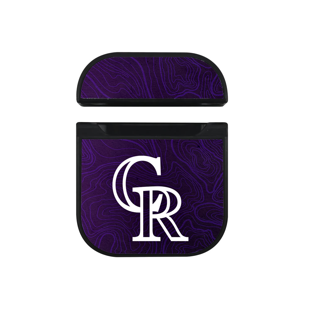 MLB Colorado Rockies Purple Apple AirPods Case-AirPod Case-Black-Altracase