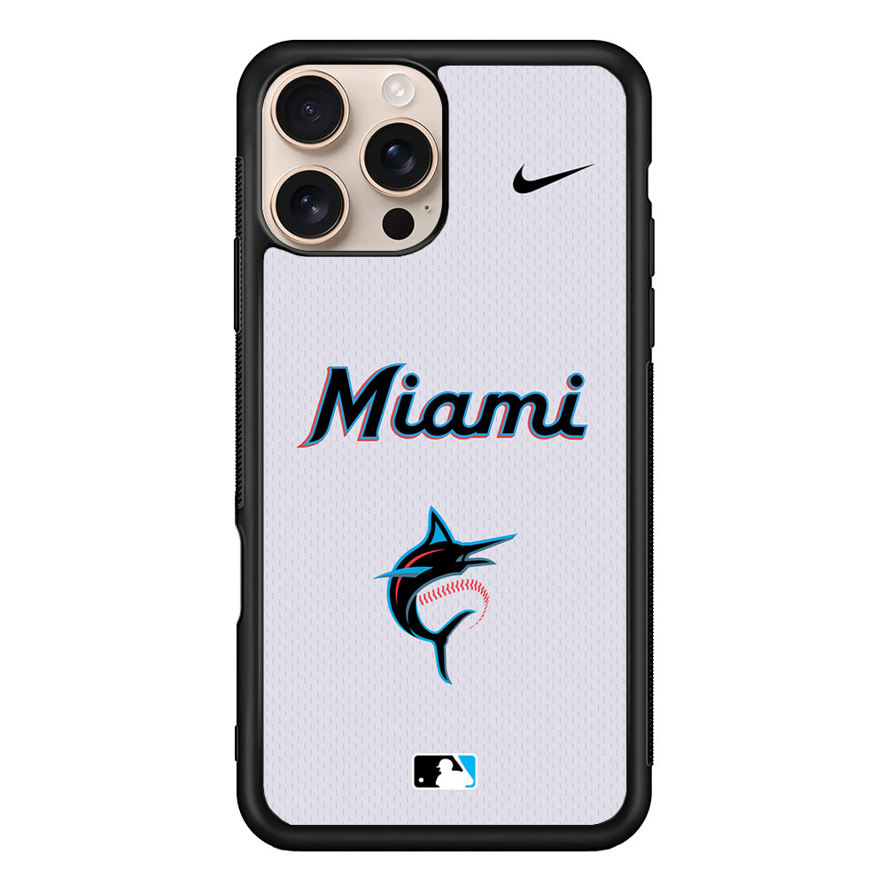 MLB Miami Marlins White Nike iPhone 16 Pro Case - Altracase