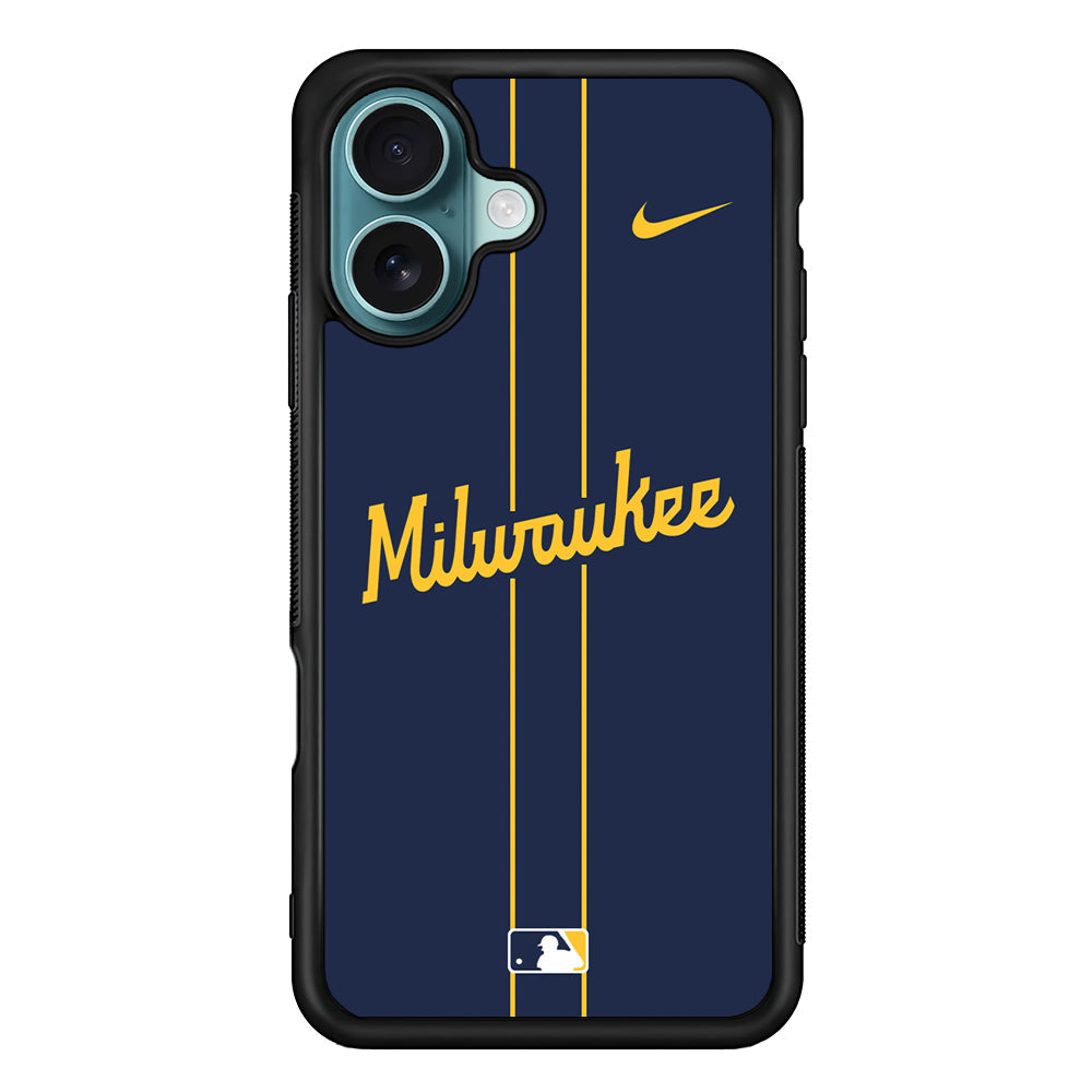 MLB Milwaukee Brewers Navy Nike iPhone 16 Plus Case - Altracase