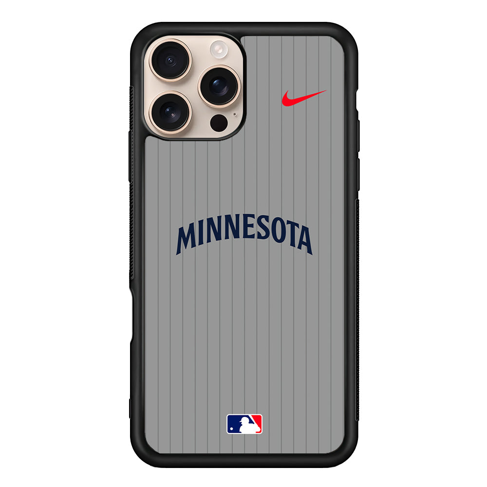 MLB Minnesota Twins Gray Nike iPhone 16 Pro Max Case - Altracase