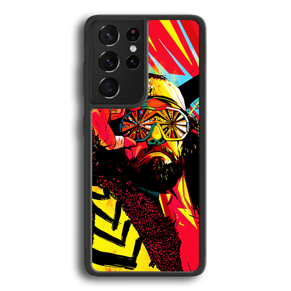 Macho Man Randy Art Samsung Galaxy S21 Ultra Case-Phone Case-Rubber Black (2D Case)-Altracase