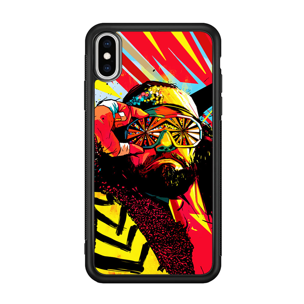 Macho Man Randy Art iPhone Xs Case-Phone Case-Rubber Black (2D Case)-Altracase