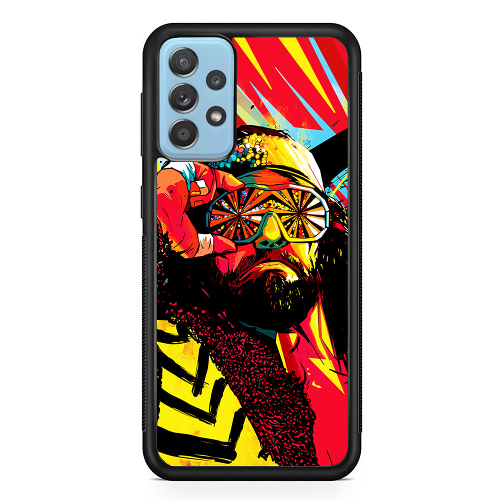 Macho Man Randy Art Samsung Galaxy A72 Case-Phone Case-Rubber Black (2D Case)-Altracase
