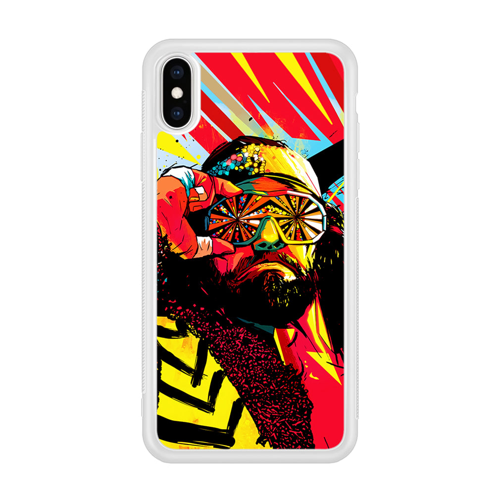 Macho Man Randy Art iPhone Xs Case-Phone Case-Rubber White (2D Case)-Altracase