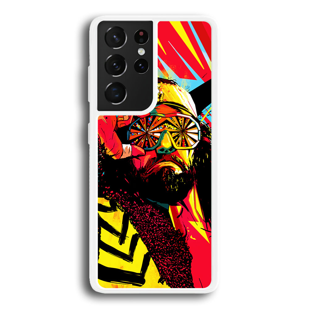 Macho Man Randy Art Samsung Galaxy S21 Ultra Case-Phone Case-Rubber White (2D Case)-Altracase