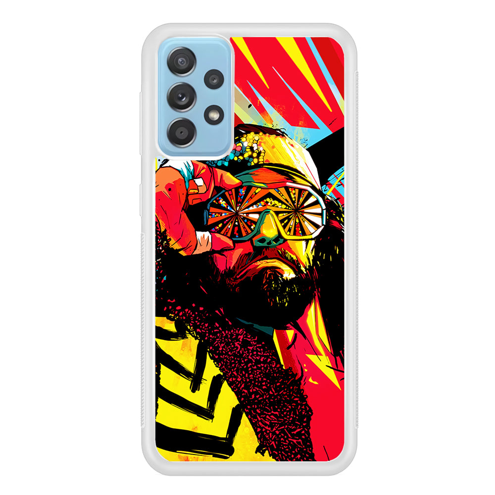 Macho Man Randy Art Samsung Galaxy A72 Case-Phone Case-Rubber White (2D Case)-Altracase