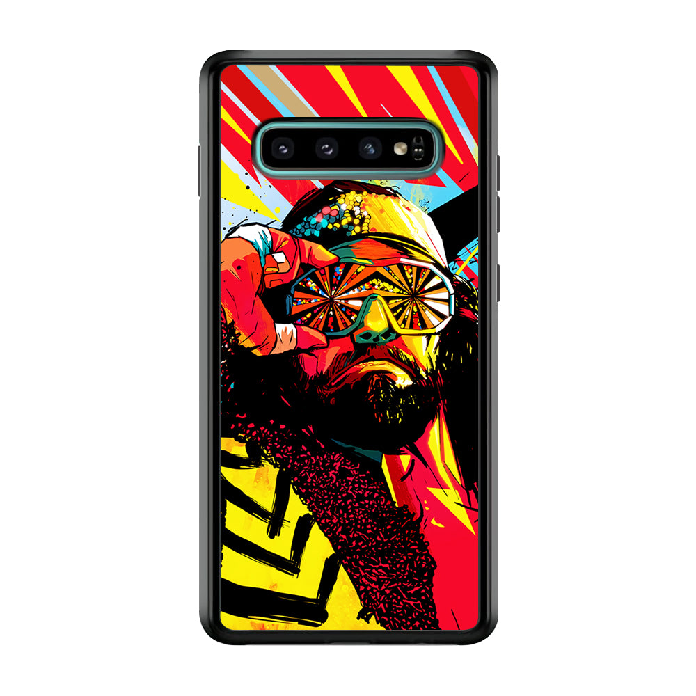 Macho Man Randy Art Samsung Galaxy S10 Plus Case-Phone Case-Rubber Black (2D Case)-Altracase