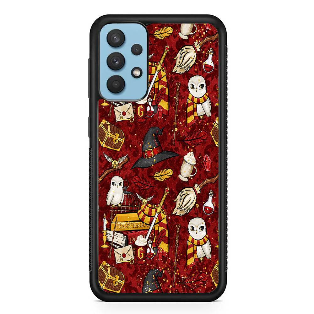 Magic Art Red Samsung Galaxy A32 Case-Phone Case-Rubber Black (2D Case)-Altracase