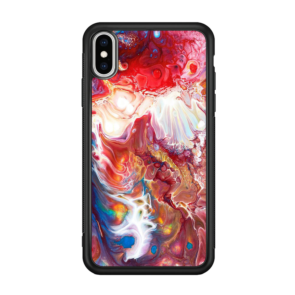 Marble Pattern 025 iPhone Xs Case-Phone Case-Rubber Black (2D Case)-Altracase