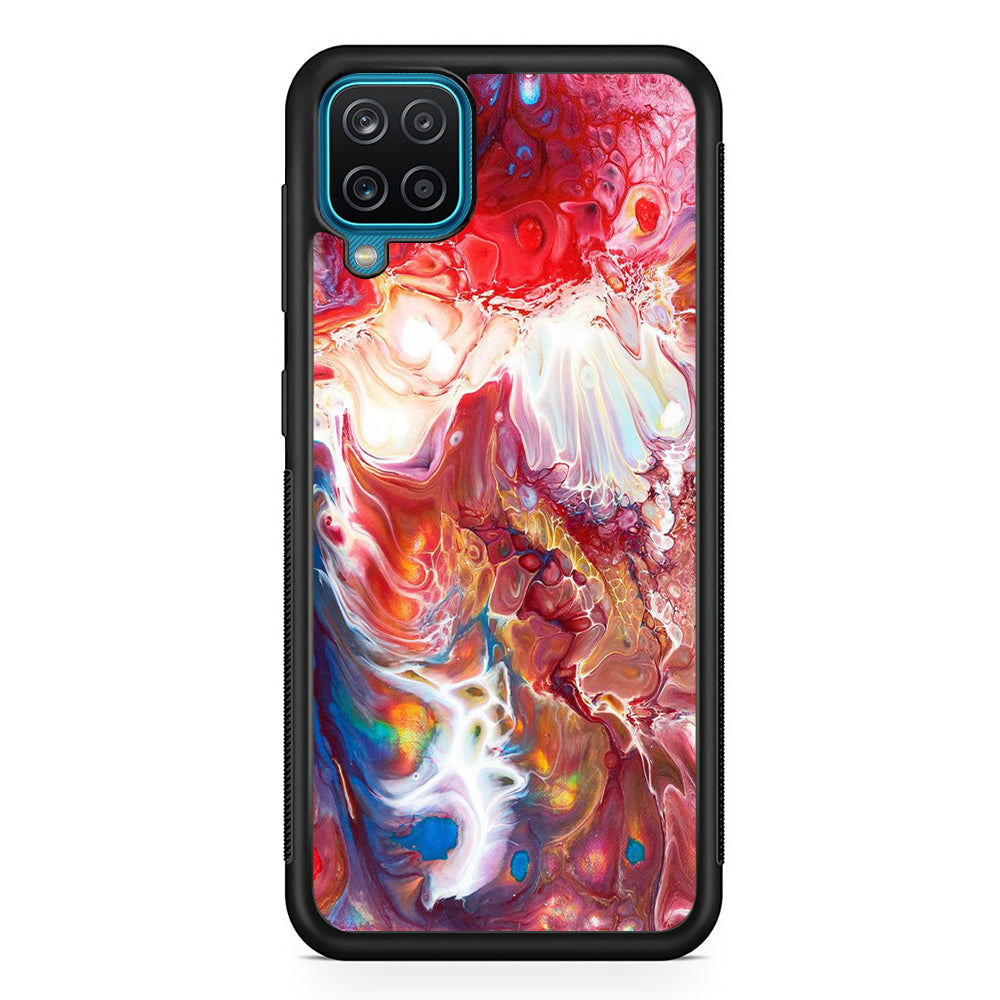 Marble Pattern 025 Samsung Galaxy A12 Case-Phone Case-Rubber Black (2D Case)-Altracase