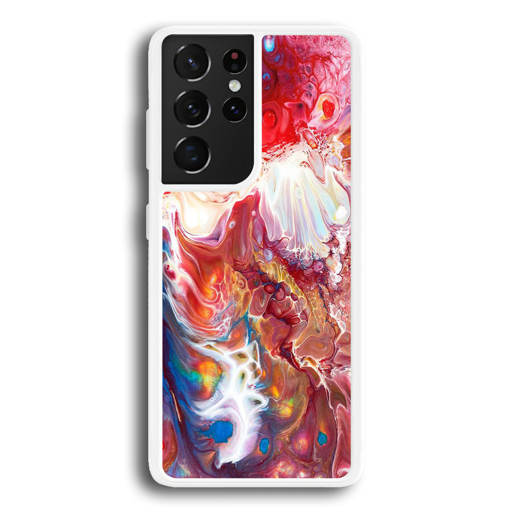 Marble Pattern 025 Samsung Galaxy S21 Ultra Case-Phone Case-Rubber White (2D Case)-Altracase
