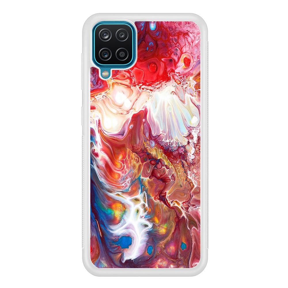 Marble Pattern 025 Samsung Galaxy A12 Case-Phone Case-Rubber White (2D Case)-Altracase