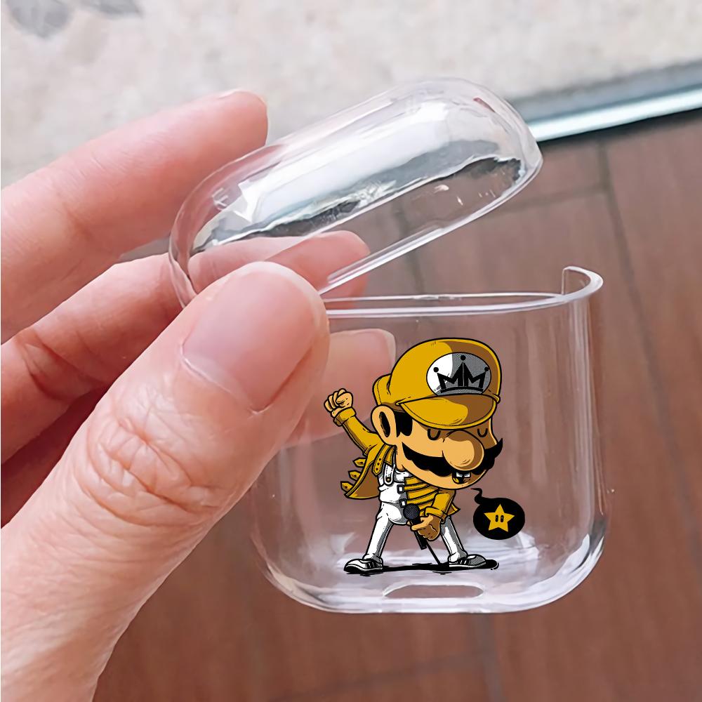 Mario Mercury Queen Hard Plastic Protective Clear Case Cover For Apple Airpods-AirPod Case-Altracase