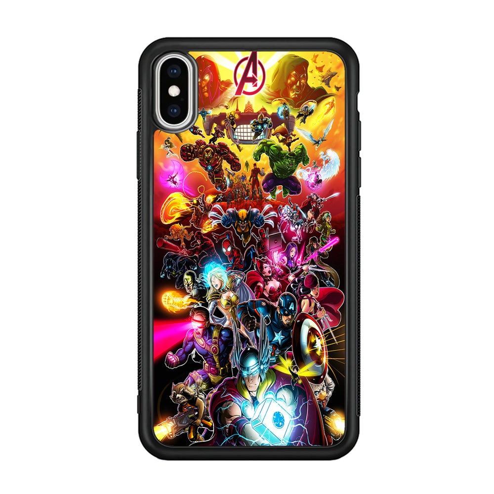 Marvel Avengers Alliance Assemble iPhone Xs Case-Phone Case-Rubber Black (2D Case)-Altracase