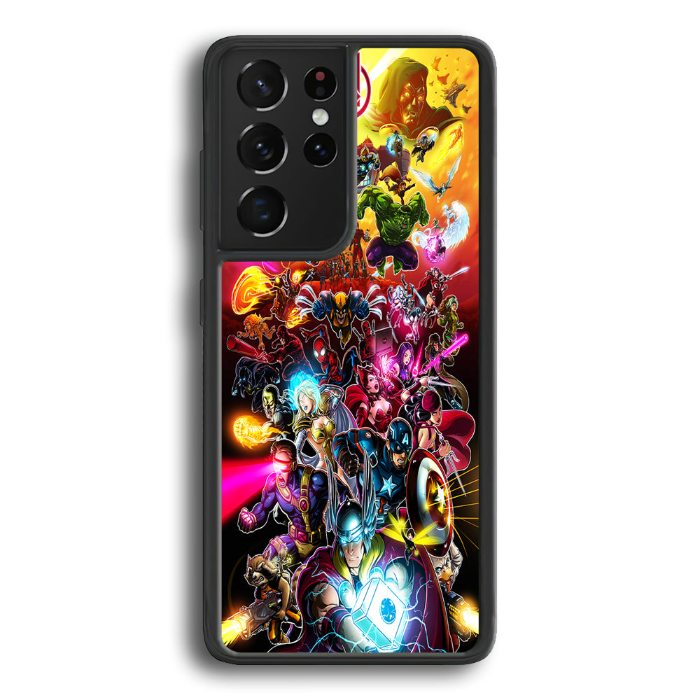 Marvel Avengers Alliance Assemble Samsung Galaxy S21 Ultra Case-Phone Case-Rubber Black (2D Case)-Altracase
