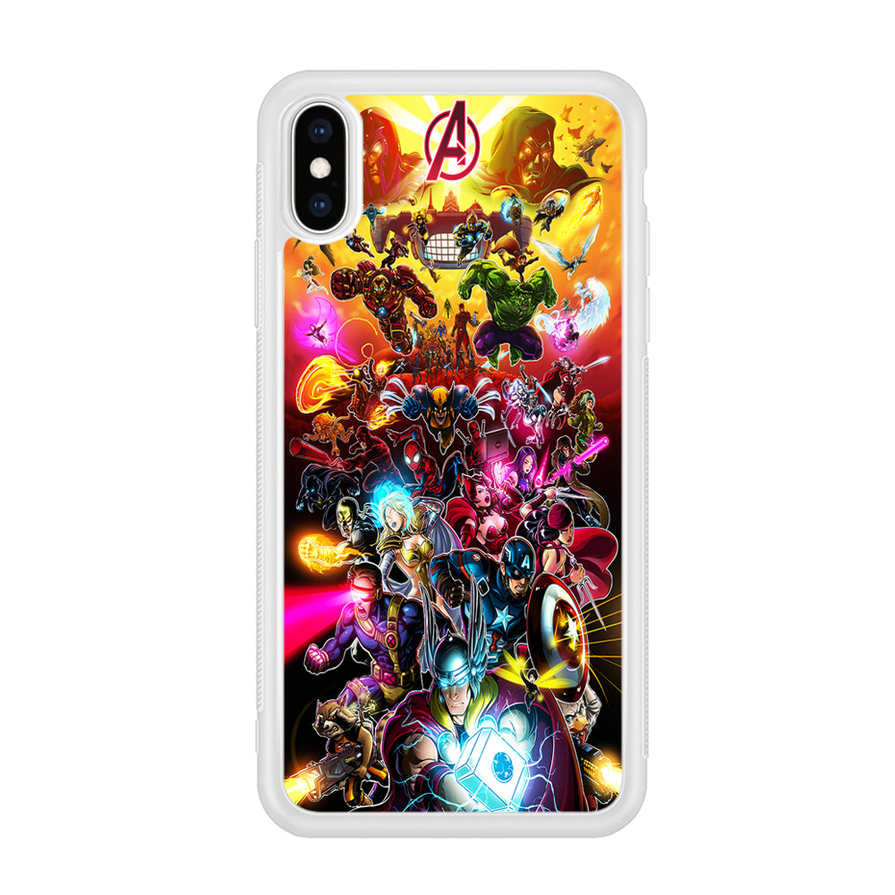 Marvel Avengers Alliance Assemble iPhone Xs Case-Phone Case-Rubber White (2D Case)-Altracase