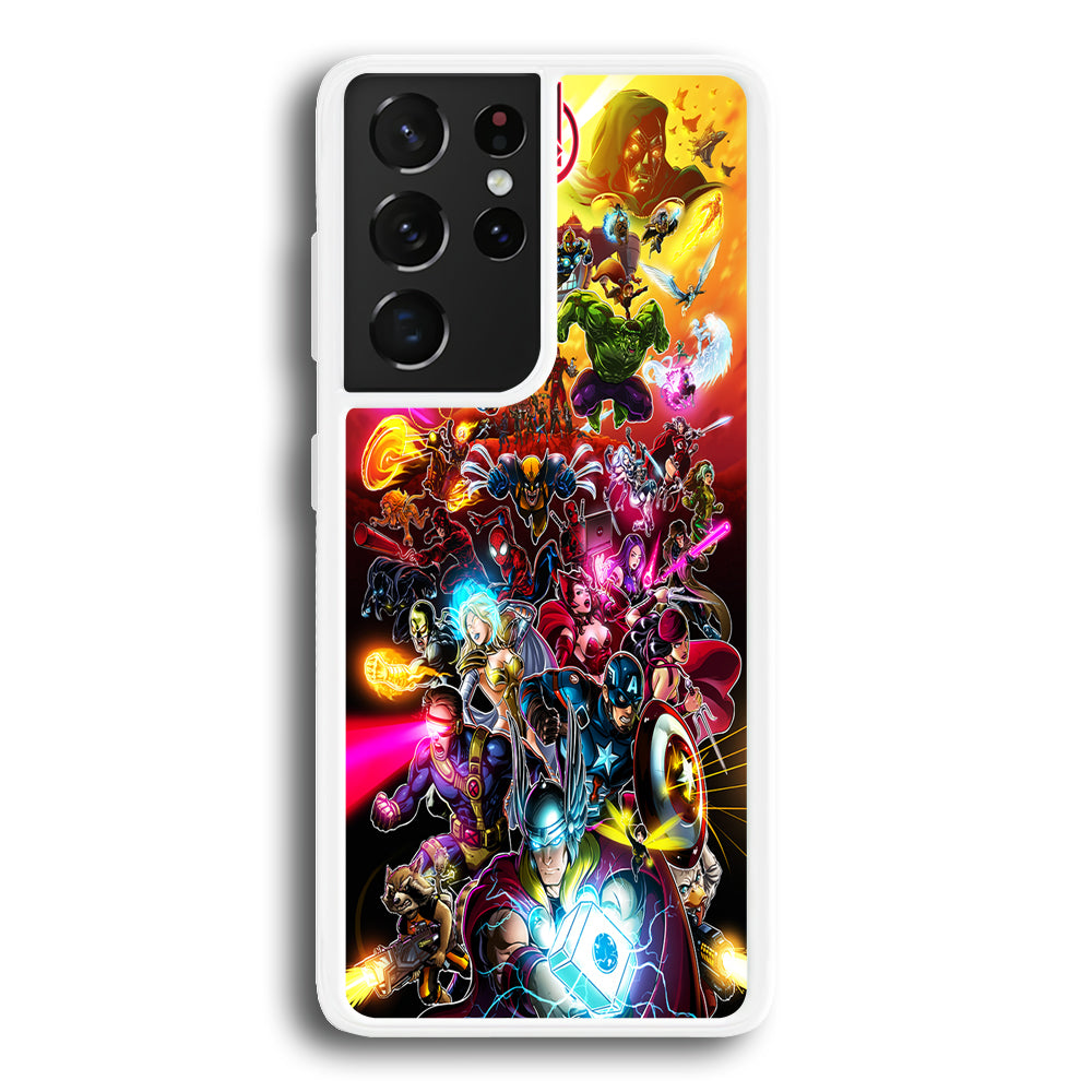 Marvel Avengers Alliance Assemble Samsung Galaxy S21 Ultra Case-Phone Case-Rubber White (2D Case)-Altracase