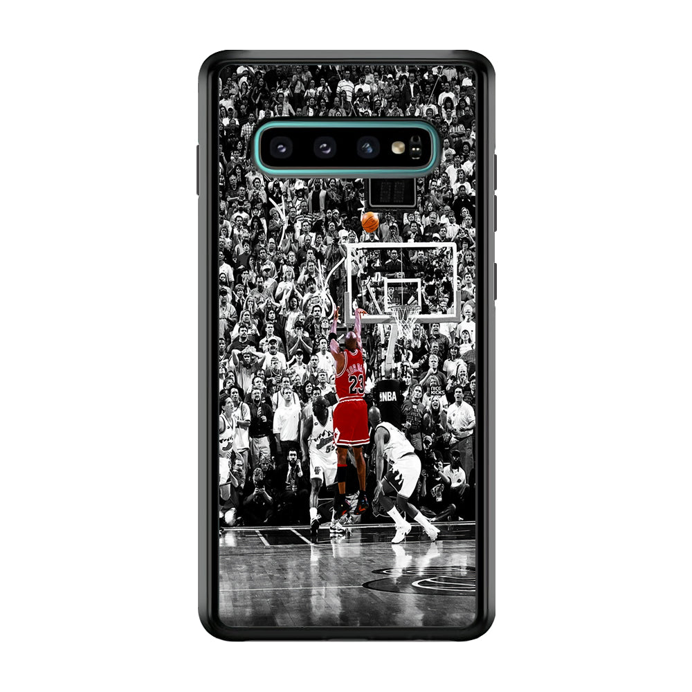 Michael Jordan Jump Shot Samsung Galaxy S10 Case-Phone Case-Rubber Black (2D Case)-Altracase