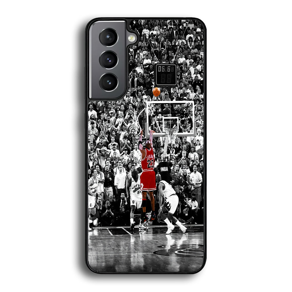 Michael Jordan Jump Shot Samsung Galaxy S25 Case-Phone Case-Rubber Black (2D Case)-Altracase