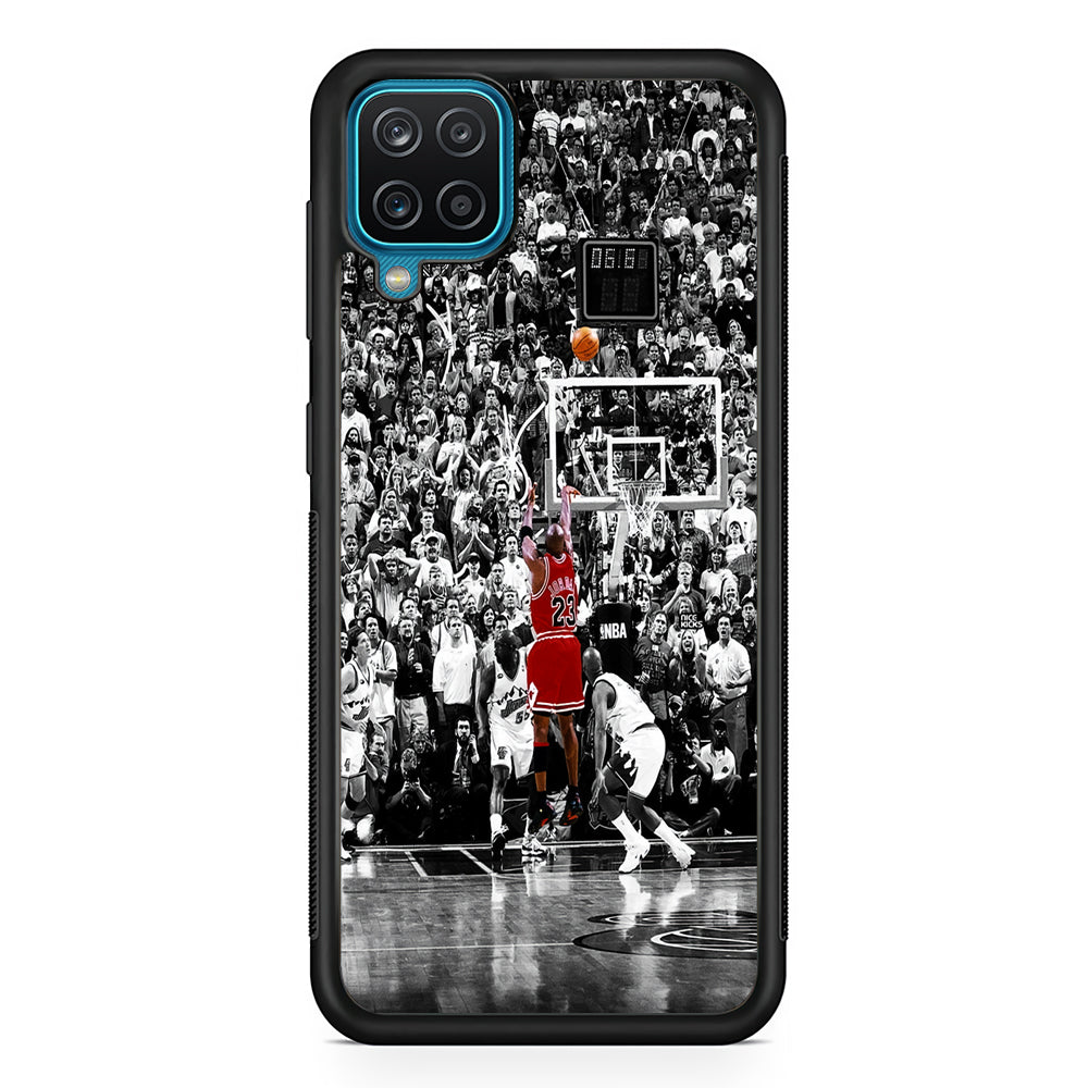 Michael Jordan Jump Shot Samsung Galaxy A12 Case-Phone Case-Rubber Black (2D Case)-Altracase