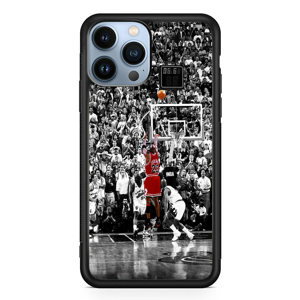 Michael Jordan Jump Shot iPhone 15 Pro Max Case-Phone Case-Rubber Black (2D Case)-Altracase