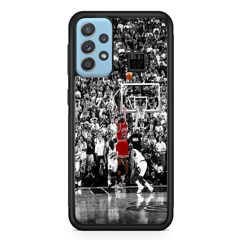 Michael Jordan Jump Shot Samsung Galaxy A72 Case-Phone Case-Rubber Black (2D Case)-Altracase