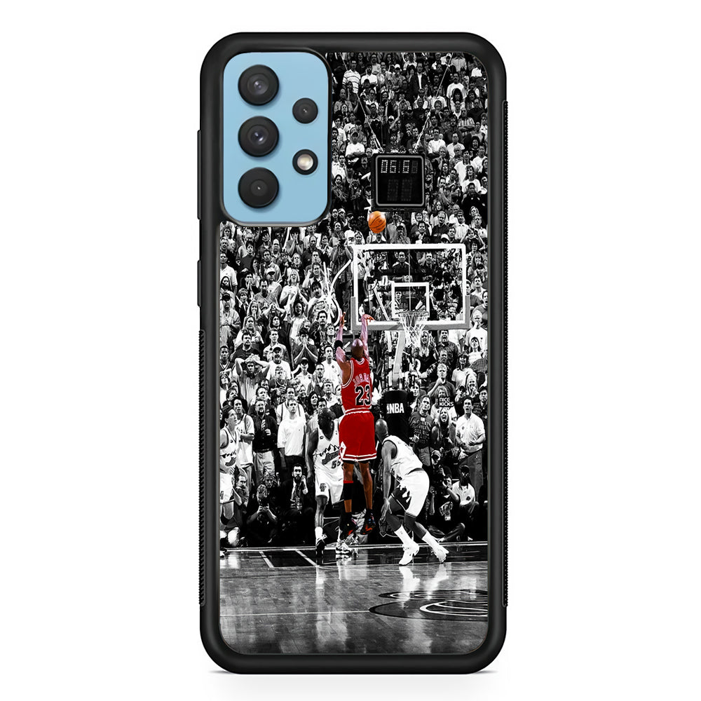 Michael Jordan Jump Shot Samsung Galaxy A32 Case-Phone Case-Rubber Black (2D Case)-Altracase