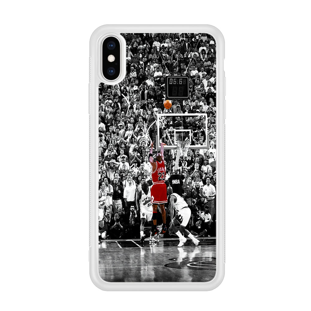 Michael Jordan Jump Shot iPhone X Case-Phone Case-Rubber White (2D Case)-Altracase