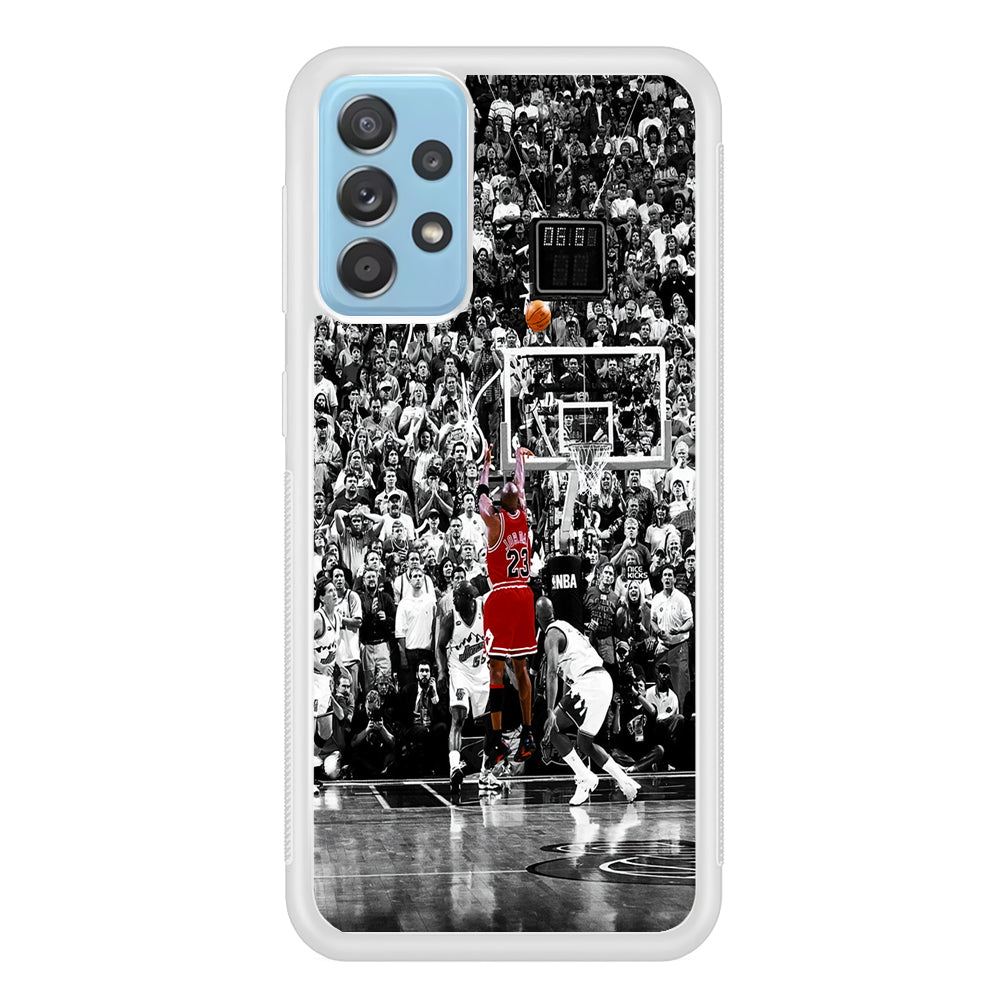 Michael Jordan Jump Shot Samsung Galaxy A72 Case-Phone Case-Rubber White (2D Case)-Altracase