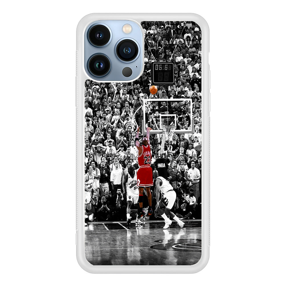 Michael Jordan Jump Shot iPhone 15 Pro Max Case-Phone Case-Rubber White (2D Case)-Altracase