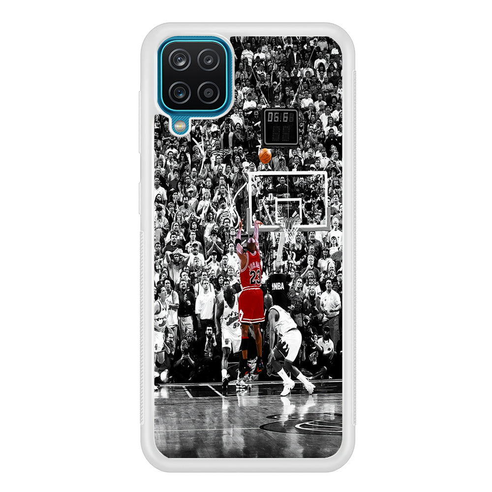 Michael Jordan Jump Shot Samsung Galaxy A12 Case-Phone Case-Rubber White (2D Case)-Altracase