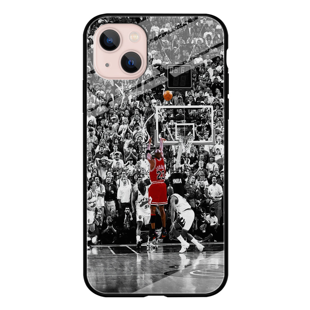 Michael Jordan Jump Shot iPhone 15 Plus Case-Phone Case-Tempered Glass Case-Altracase