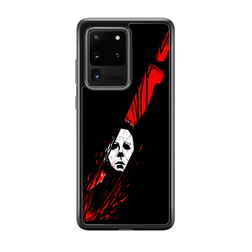 Michael Myers Knife Blood Samsung Galaxy S20 Ultra Case-Phone Case-Rubber Black (2D Case)-Altracase