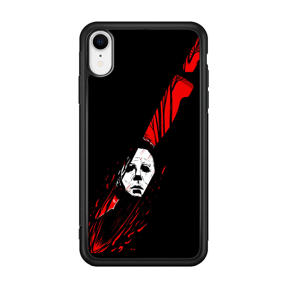 Michael Myers Knife Blood iPhone XR Case-Phone Case-Rubber Black (2D Case)-Altracase