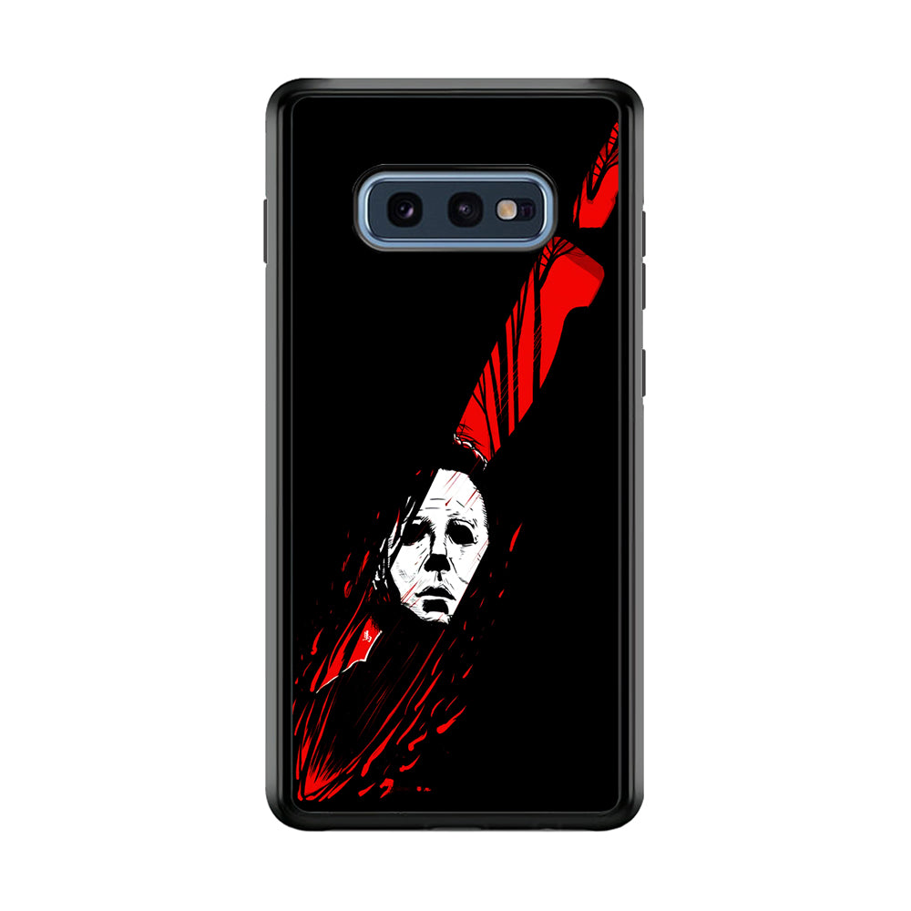 Michael Myers Knife Blood Samsung Galaxy S10E Case-Phone Case-Rubber Black (2D Case)-Altracase
