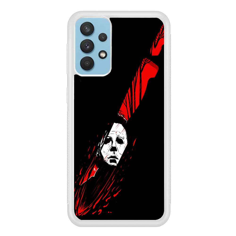 Michael Myers Knife Blood Samsung Galaxy A32 Case-Phone Case-Rubber White (2D Case)-Altracase
