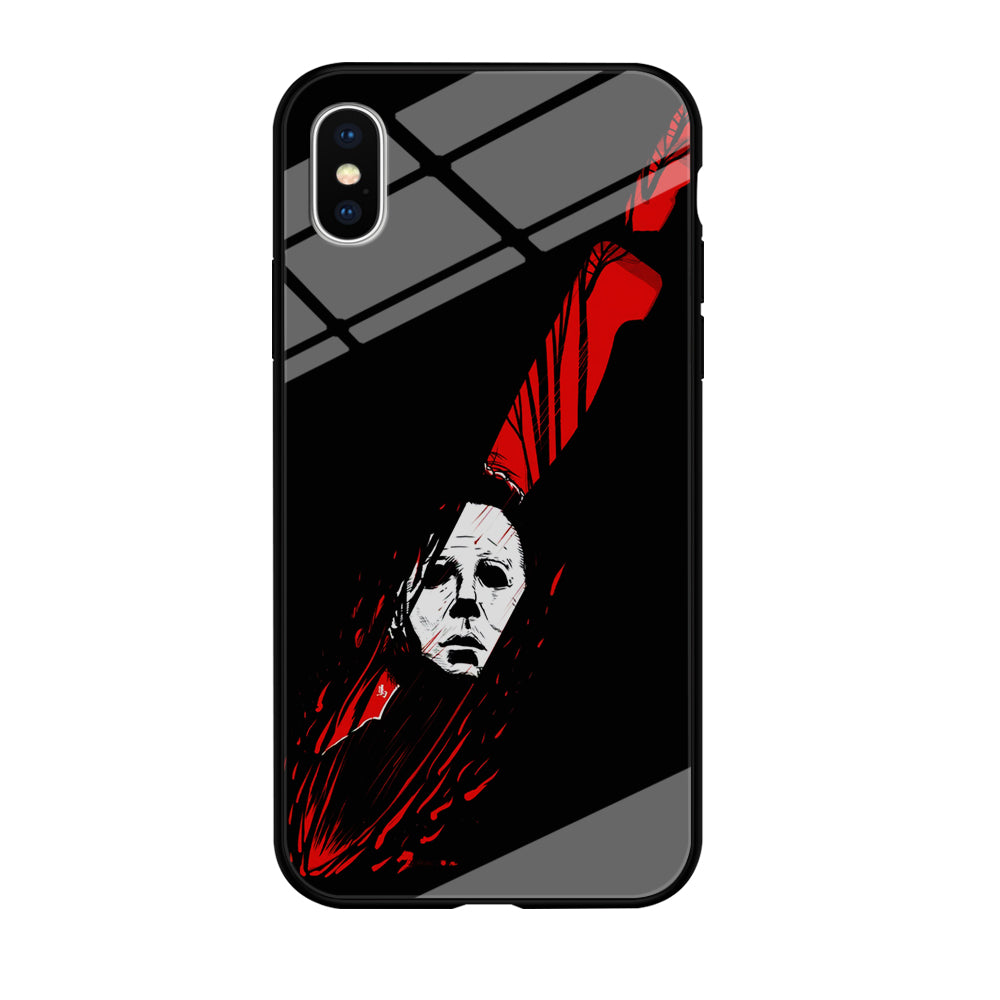 Michael Myers Knife Blood iPhone Xs Case-Phone Case-Tempered Glass Case-Altracase