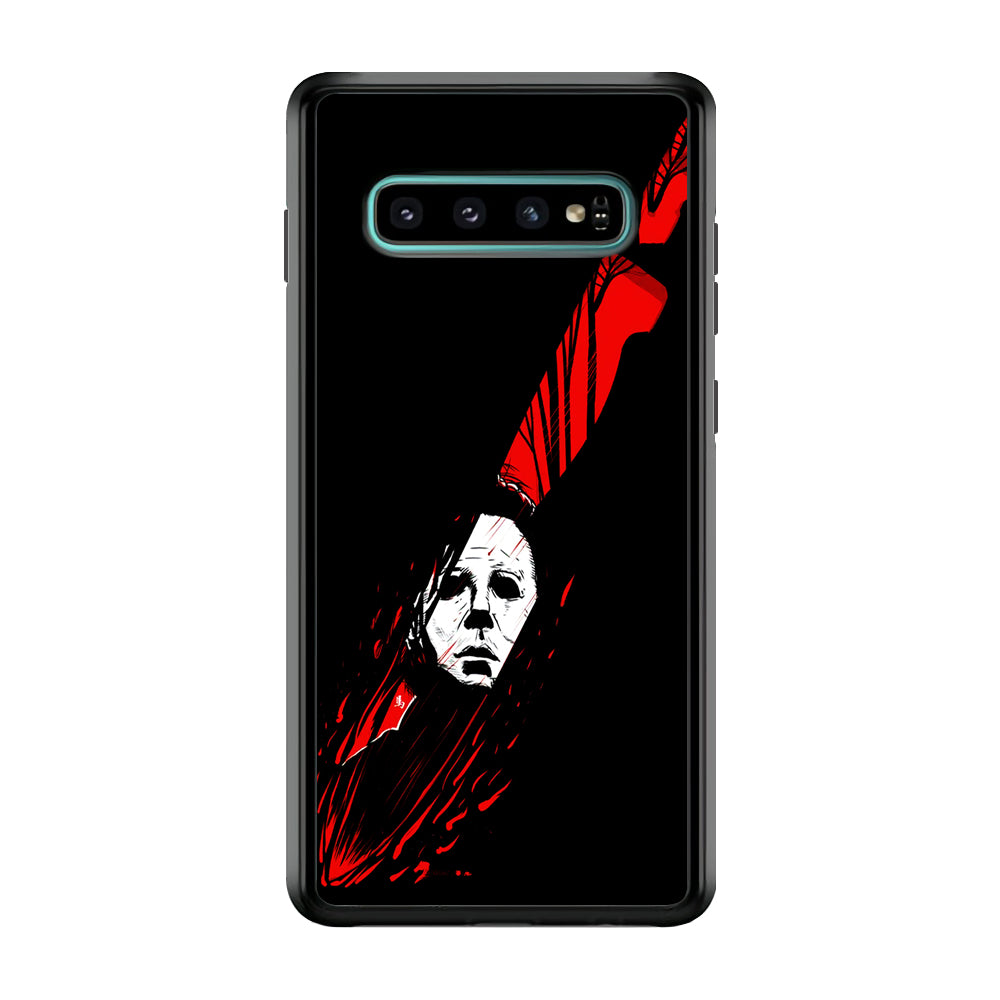 Michael Myers Knife Blood Samsung Galaxy S10 Plus Case-Phone Case-Rubber Black (2D Case)-Altracase