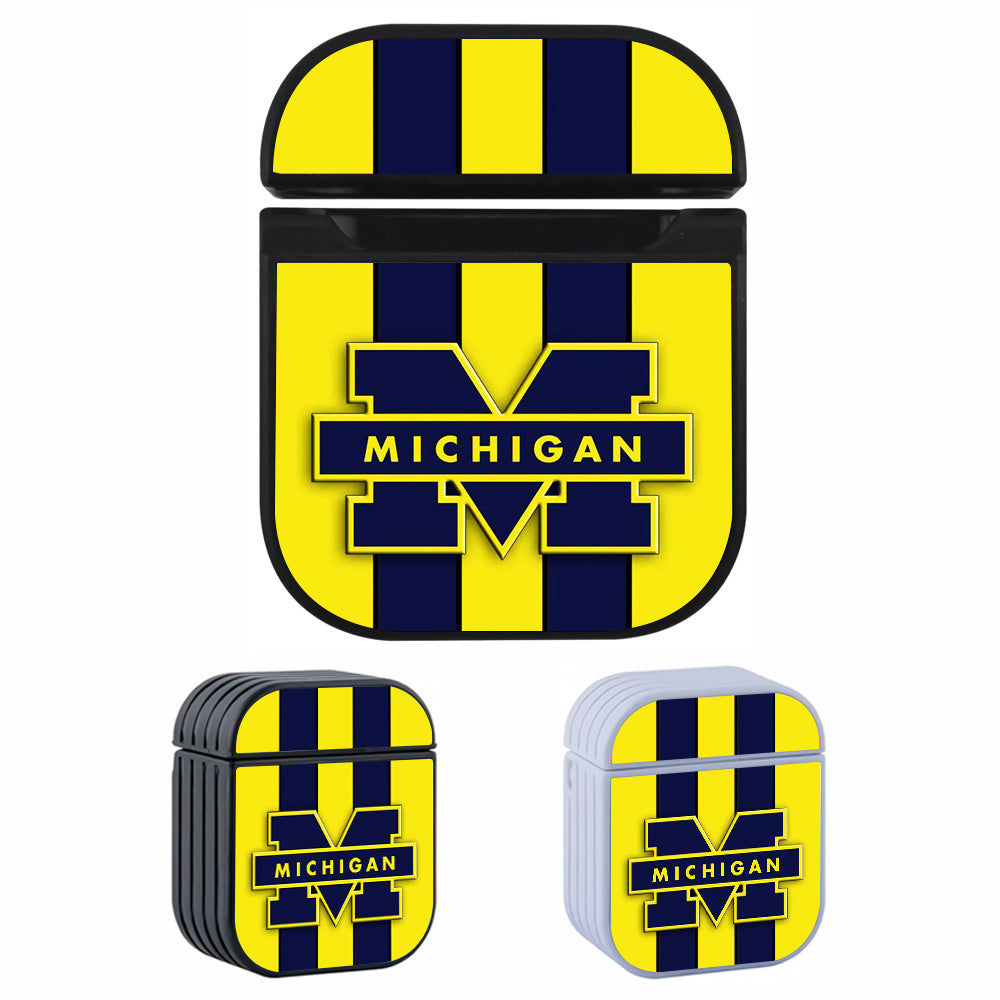 Michigan Football Logo Hard Plastic Case Cover For Apple Airpods-AirPod Case-Altracase