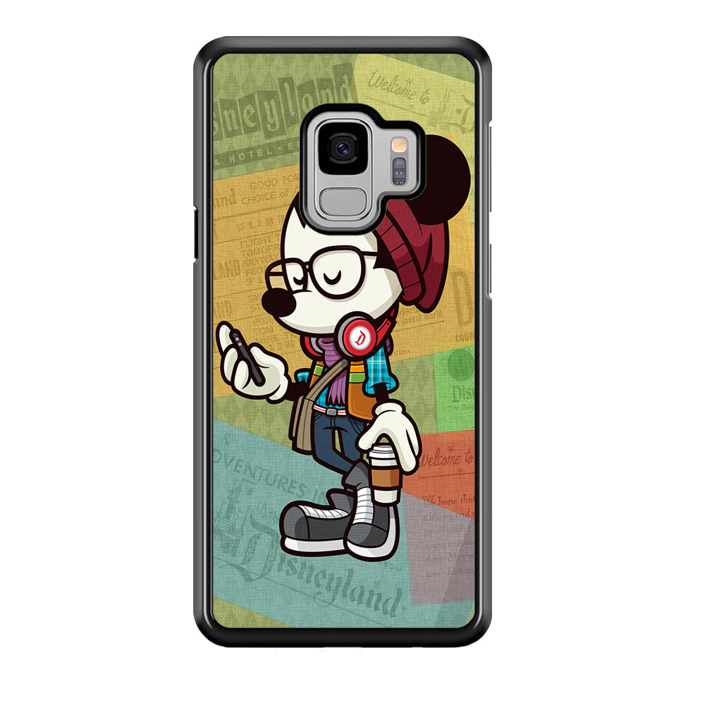 Mickey Mouse Hipster Style Samsung Galaxy S9 Case-Phone Case-Rubber Black (2D Case)-Altracase