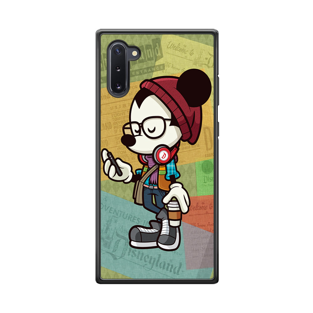 Mickey Mouse Hipster Style Samsung Galaxy Note 10 Case-Phone Case-Rubber Black (2D Case)-Altracase