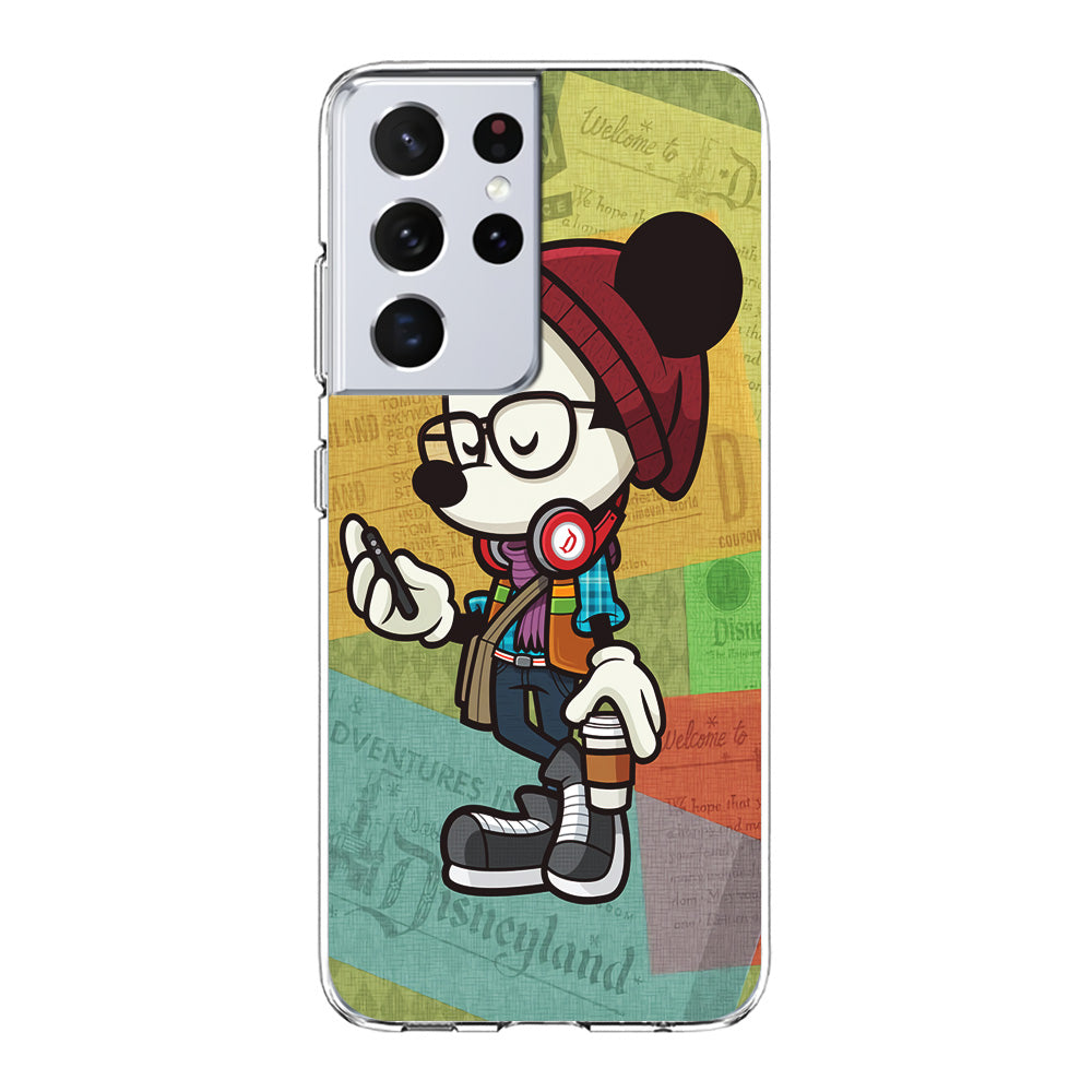 Mickey Mouse Hipster Style Samsung Galaxy S21 Ultra Case-Phone Case-Clear Soft Case-Altracase