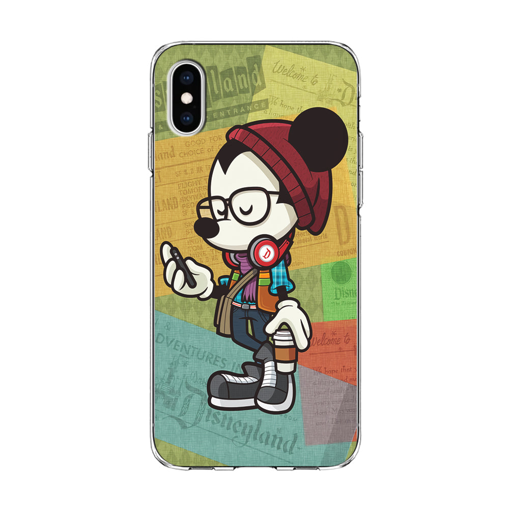 Mickey Mouse Hipster Style iPhone Xs Case-Phone Case-Clear Soft Case-Altracase