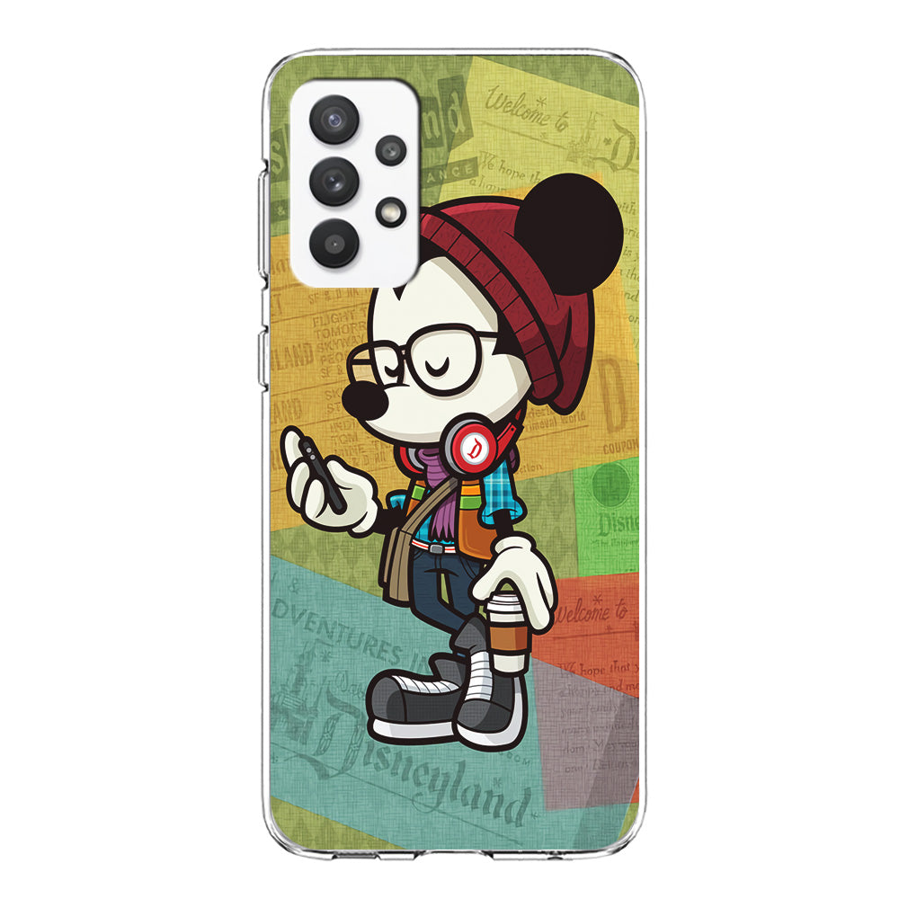 Mickey Mouse Hipster Style Samsung Galaxy A32 Case-Phone Case-Clear Soft Case-Altracase