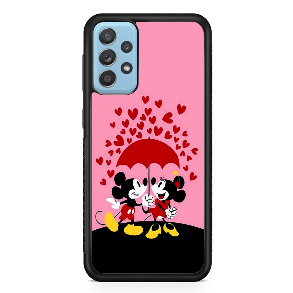 Mickey and Minnie Mouse Samsung Galaxy A52 Case-Phone Case-Rubber Black (2D Case)-Altracase