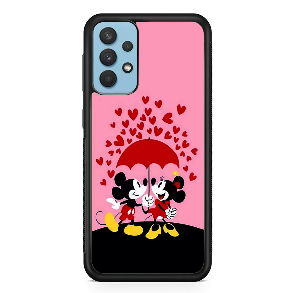 Mickey and Minnie Mouse Samsung Galaxy A32 Case-Phone Case-Rubber Black (2D Case)-Altracase
