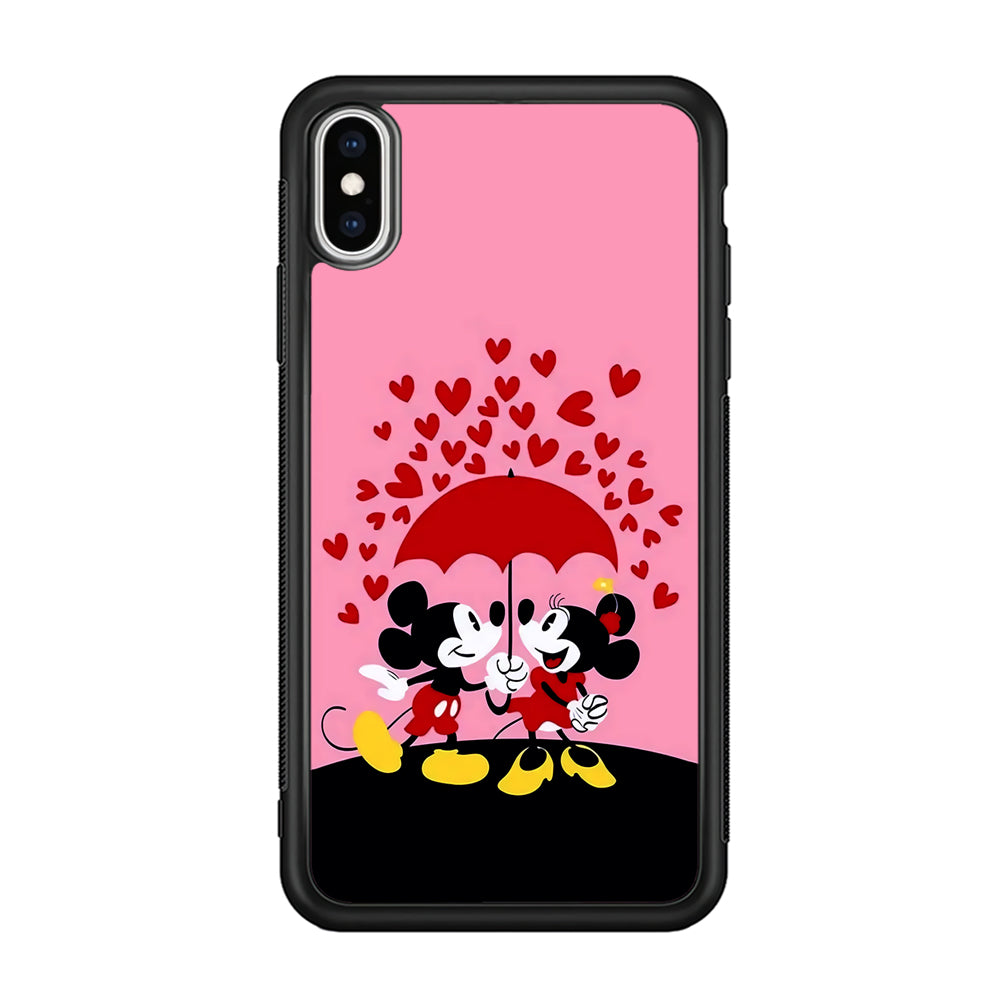 Mickey and Minnie Mouse iPhone Xs Case-Phone Case-Rubber Black (2D Case)-Altracase