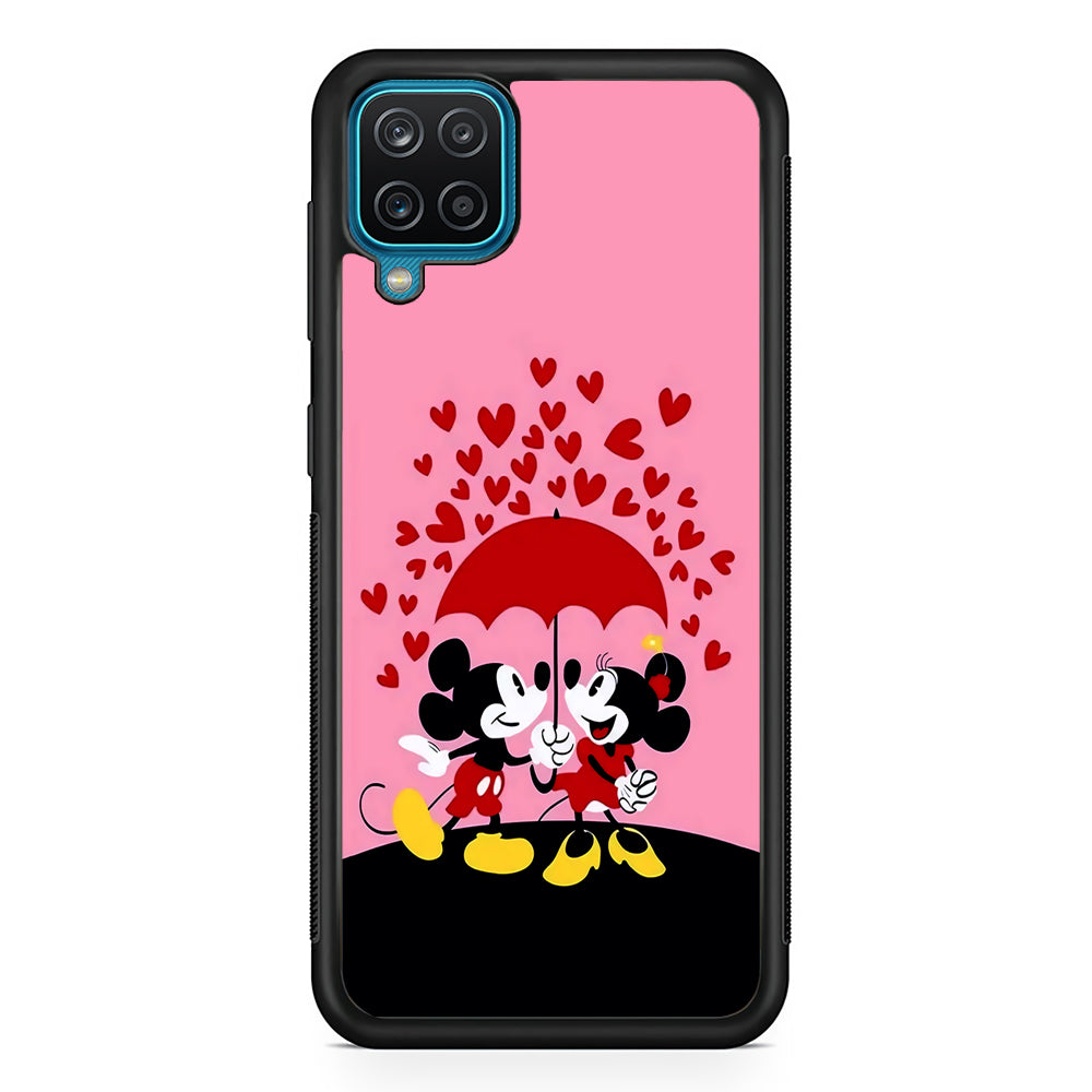 Mickey and Minnie Mouse Samsung Galaxy A12 Case-Phone Case-Rubber Black (2D Case)-Altracase